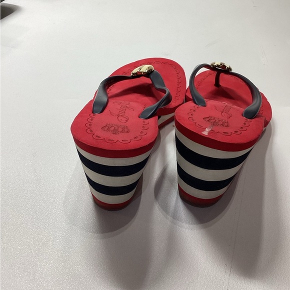 Juicy Couture Laney Wedge Striped Apple Charm Slip On Y2K Size 8 - Picture 7 of 11